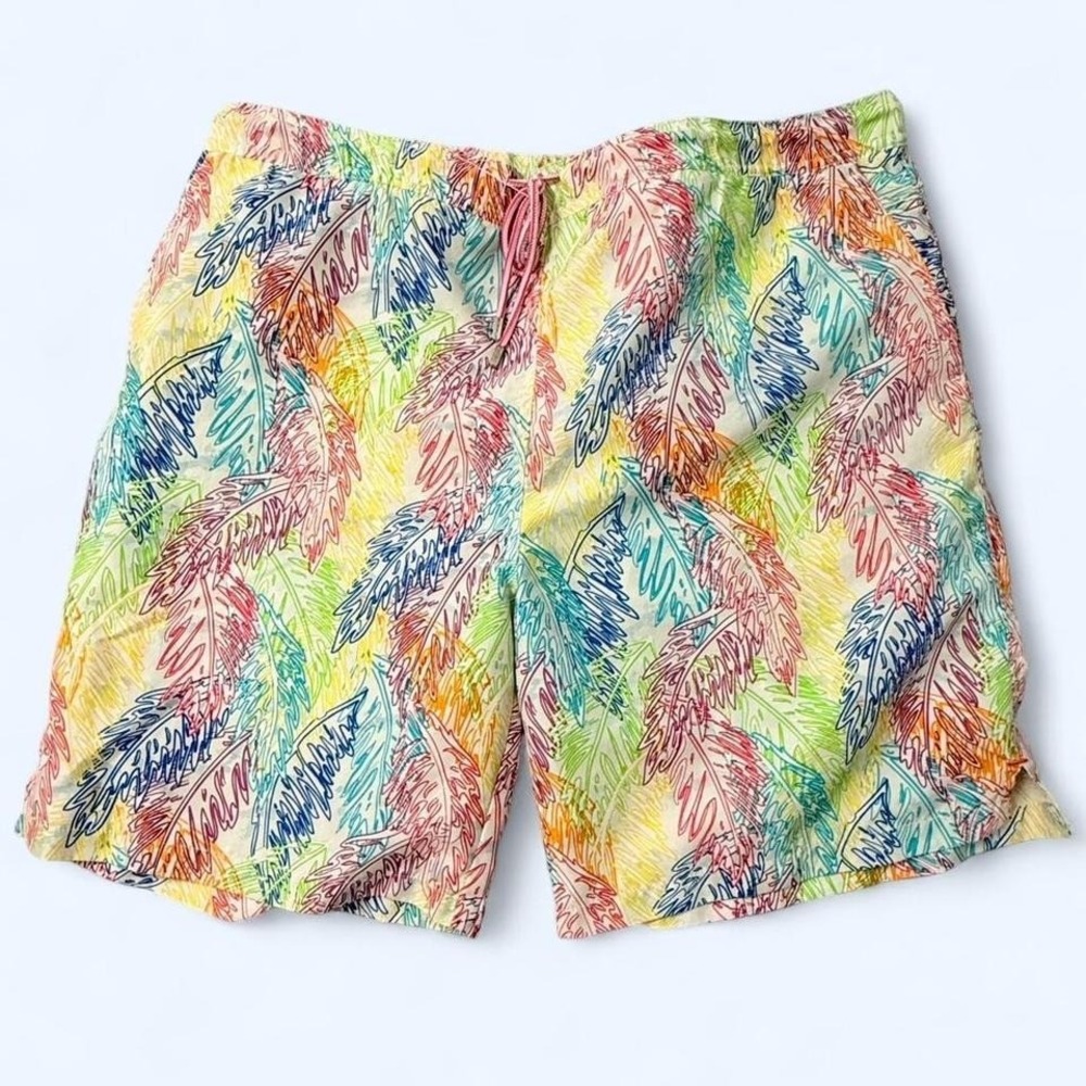 Peter Millar multicoloured‎ feather print swim trunks XL 38" waist 0042